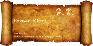 Hexner Kitti névjegykártya